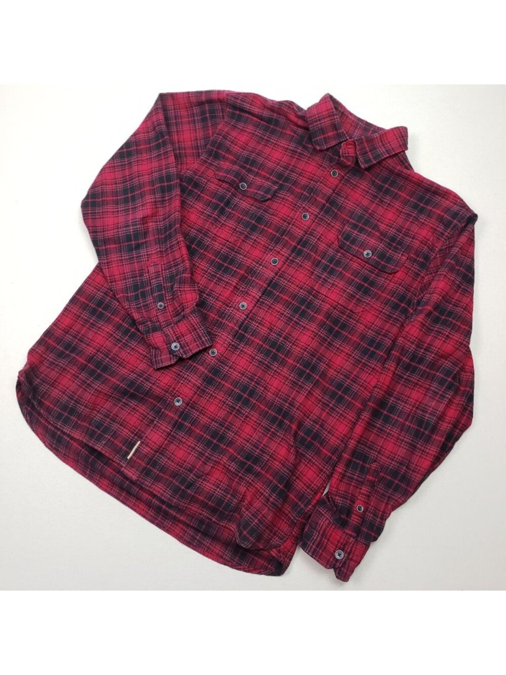 Jachs New York Men's Flannel Button Up Red/Black Plaid Shirt Sz XLT